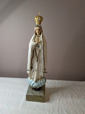 Vtg Our Lady Of Fatima 19” Statue With Crown GLASS EYES Religious Catholic picture