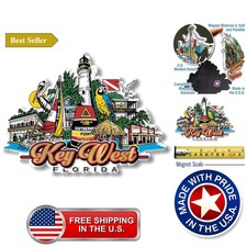 Key West, Florida City Magnet by , 3D Rubber Vintage-Style Collectible Souven... picture