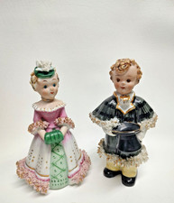 Vintage Ardalt Japan Boy & Girl Camille Naudot Spaghetti Trim Jeweled Eyes 6