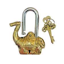 Antique Padlock Brass Hand Crafted Working Decorative Camel Shape Padlock picture
