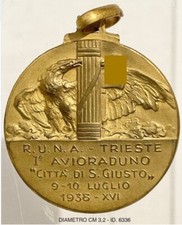 RUNA TRIESTE I° AVIO RADUNO CITTÀ DI S. GIUSTO 1938 MEDAGLIA REGIA AERONAUTICA picture