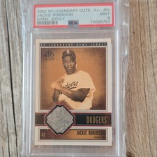 Upper Deck 2002 SP Legendary Cuts Jackie Robinson Game Jersey #J-JRo PSA 9 picture