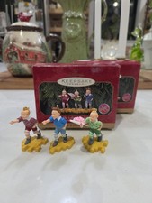 Vtg Hallmark Keepsake Wizard of Oz The Lollipop Guild Set of 3 Ornaments  1998 picture