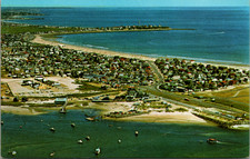 Vintage 1968 Hampton Beach NH Aerial View Postcard - Forward Color picture