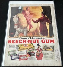 Vintage Antique BEECH NUT Printed Ad Circus Theme Art Poster picture