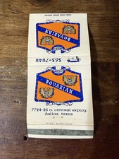 G1491 Bovarian Steak House Restaurant Dallas Texas Vintage Matchbook Cover picture