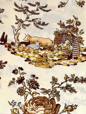 Vintage upholstery Drapery fabric by  yrd 10 Yards X 54”W LA BELLE LAITIÈRE 1977 picture