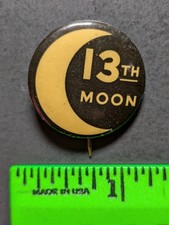 Vintage 13th Moon Space Pinback Pin picture