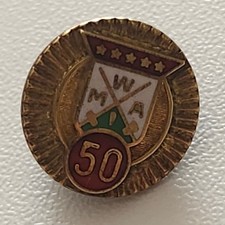 Vintage MWA Modern Woodmen of America 50 Year Member 1/10 10K Gold Filled Pin picture