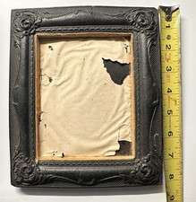 Half Plate Thermoplastic Wall Frame Daguerreotype Tintype Photo Antique 1850s picture