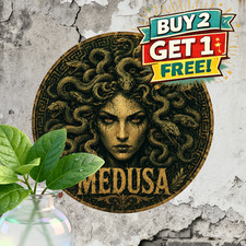Medusa Snake Hair Myth Metal Tin Sign Rustic Cottage Wall Decor 8x8 picture