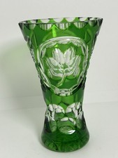 RARE OOAK Connemara Celtic Crystal Vase Shamrock Signed Dated  Melius O'Connor picture