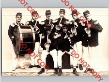 WOW c1910 Circus Band Instruments Creepy Unusual Looking Men Carnival RPPC Photo picture