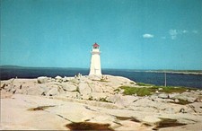 Peggy's Cove Nova Scotia - Lighthouse, An Artist's Paradise - Postcard c1960 picture