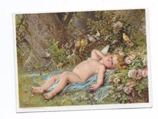 MELINS FOOD CHILDREN Victorian Ad Trade Card Angel Perrault Art Baby Boston MA picture