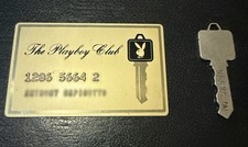 Vintage The Playboy Club International Key Card & Member Key, Rare Collectible picture