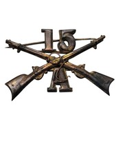 Antique US Army M1896 15th Infantry Regiment Company A Crossed Rifles Hat Pin picture