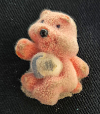 Cute Vintage Pink Care Bears Character Brooch 1980s  with Moon & Star detail picture
