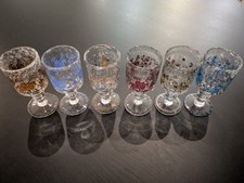 Vintage Hand-Blown Bubble Glass Goblets Mid-Century Germany picture