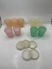 Vintage Tupperware Mini 2 oz Midget Containers Lot Pastel Colors With Lids picture