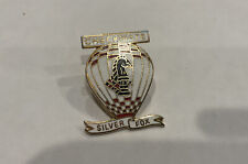 VTG Hot Air Balloon Enamel Lapel Pin Tie Tack Gold Tone Black & Red Checkmate picture