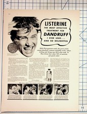 Vintage 1930s Listerine Dandruff Treatment Ad Magazine Page Ephemera picture