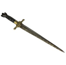 Antique 1800’s Spanish Era Filipino Luzon Island Nobility Dagger Bicol 3 Edge picture