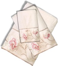 Popular Bath Dublin Rose 3-Piece Towel Set - Beige picture