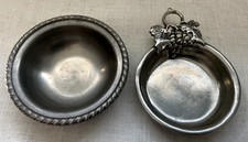 2pc Vtg Italian Pewter Wine Set - Williams Sonoma Porringer & Metalars Coaster picture