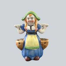Vintage Dutch Girl Water Flower Buckets Pails Porcelain Figurine Made in Japan picture