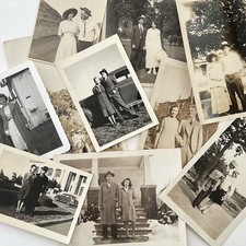 Vintage B&W Snapshot Photograph Lot of 10 Beautiful Sweet Young Couple in Love picture