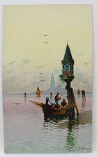 Venezia Antique Italy Postcard Gondola Boat Scene Capitella Signed F. Noretti picture