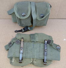 (1) GREEK M1956 AMMO POUCH FOR M1 GARAND EN BLOCS 1970s w/ ALICE CLIPS picture