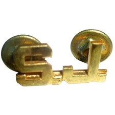 Vintage Hilborn Hamburger Meyer SJ Military Insignia Gold Tone Lapel Pin 1 Inch picture