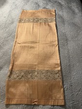 Beautiful Edwardian Gold Silk Bolster Pillowcase Trimmed W Lovely Alencon Lace picture