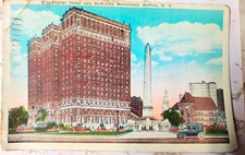 Statler Hotel & McKinley Monument Buffalo New York Postcard Lithograph Paper picture