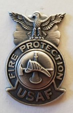 Vintage USAF 1984 Fire Protection Firefighter Badge Mini ~ NOS picture