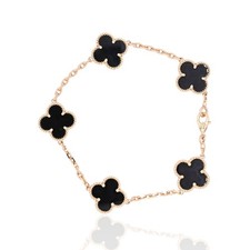 Black Clover Bracelet 18K Yellow Gold 7.5in picture
