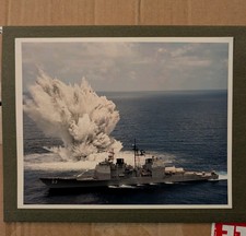 Vintage US Navy Photo USS Mobile Bay CG-53 Ship Shock Trial 8x10 Aegis Cruiser picture