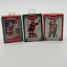 Vintage 1994 Coca-Cola Santa Claus Playing Cards Set of 3 Sealed Decks Holiday picture