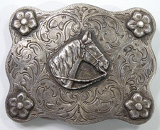 EDWARD H. BOHLIN Made in USA Horse Whisperer Sterling Silver Belt Buckle 1.5