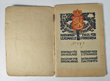 Rare 1921 Finnish Republic Passport US Visa Fee Stamps Hanko Hull Immigrant F&F picture