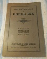 Dodge Six 1935  Instruction Book for The New Dodge Six Second Edition Rare Paper picture