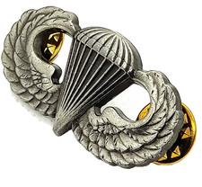 US ARMY Airborne Parachutist Paratrooper Jump Wings Insignia Pin Oxidized Badge picture