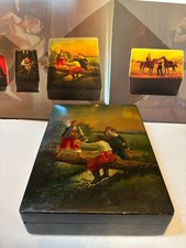 Antique Russian Lacquer Box 1950 picture