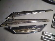 Nice pair Ford 1963 Galaxie, 500 Fender Top Ornaments Guides Spears Trim XL picture