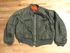 Vintage Vietnam Flyers Flight Jacket MA-1 USAF Bomber Green Orange 1972 XL picture