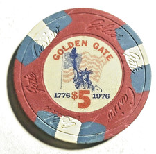 -VINTAGE Nevada-**Golden Gate Bicentennial** $5 Chip Las Vegas-1976  picture