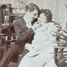 Parlor Couple Stereoview Keystone View Co. 1903 B. L. Singley Romance picture