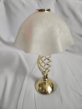 Vintage PartyLite Paragon Spiral Brass Tea Light Candle Lamp W/Glass shade picture
